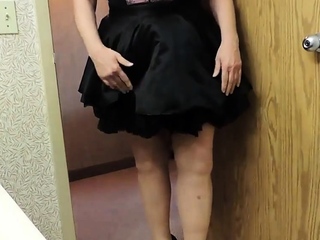 Sissy ray in purple corset and black maids skirt