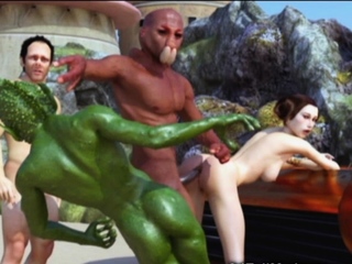 Helpless 3d girls wrecked by monsters!