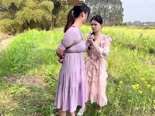 Chinese bondage - bound and walk in field