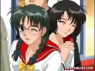 Cute Anime Coed Rubs Her Hard...