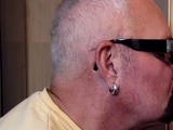 Grayhair gloryhole DILF sucks cock