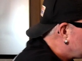 Real gloryhole amateur DILF sucks cock