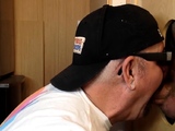 Gloryhole amateur DILF deep sucks cock