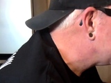 Cock greedy DILF sucks gloryhole dick