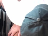 Gloryhole gay mature sucks BF in closeup