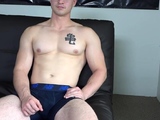Solo athletic jock strokes on casting