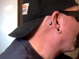 Mature gay man gets gloryhole fucked