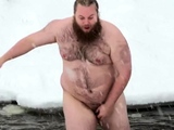 Fat guy skinny dipping