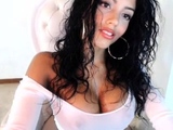Busty brunette babe tease you with her big boobs