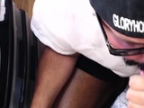 Spycam caught in gloryhole bearded suck