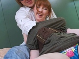 Sofia stunning redhead teen fingering pussy on the floor