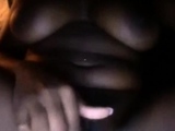 Busty black girl masturbates on webcam