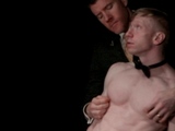 Innocent twink takes two DILF dicks