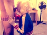Harley Quinn Crossdresser Blowjob and Swallow