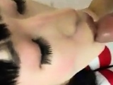 Asian Crossdresser Gives Wet Blowjob