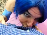 Crossdresser Deepthroats a Big Cock