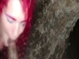 Interracial Blowjob in the Great Outdoors