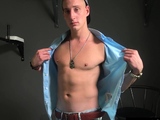 Handsome boy showing off his muscle body