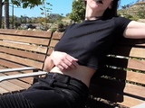 Shy Goth Exposed: Semi Sheer Top Park Walk