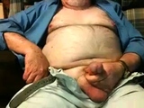 Hairy Grandpa Bear Strokes His Big Cock