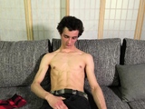 Cute Slim Boy with Ripped Abs Jerks His Big Cock
