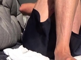 Struggling with a Boner Outdoors