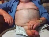 Hairy Grandpa Bear Strokes His Big Cock