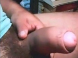 Fat Uncut Latino Daddy Shoots Thick Load