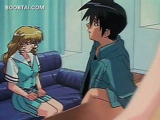 Hot Hentai Blonde Showing Tits To A Cute Dude...
